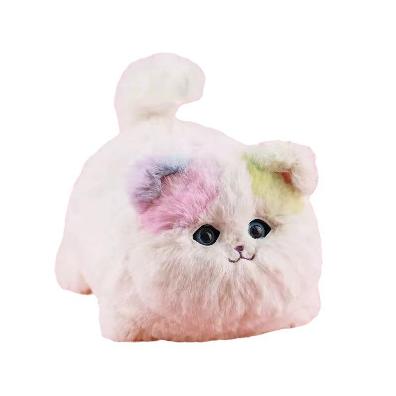 Quchao Hug Meow Simulated Cat Plush Toy with Talking, Blinking, and Tail Wagging Features for Kids