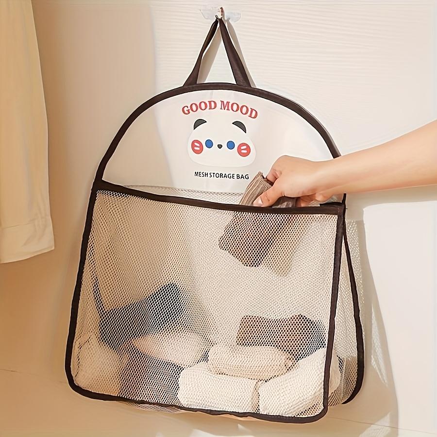

[Дышащий Сетчатый Мешок для Хранения | 1 шт. | Полиэстер | Дышащий и Стирающийся | Органайзер для Белья | Настенный Подвесной Мешочек для Сортировки Носков и Нижнего Белья Panda