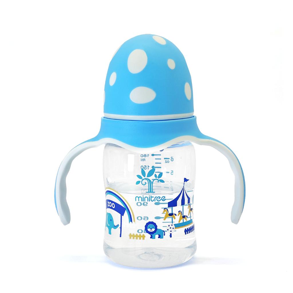 180ml Mushroom Bottle Food-grade PP Material Lightweight and Drop-resistant Wide-mouth Easy To Clean Silicone Nipple