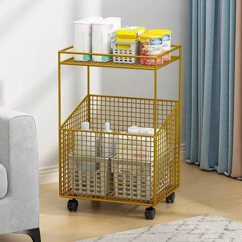 Multi-Layer Storage Racks Laundry Baskets Removable Trolley Storage Of Snacks And Sundries Organizing Iron Office File Racks
