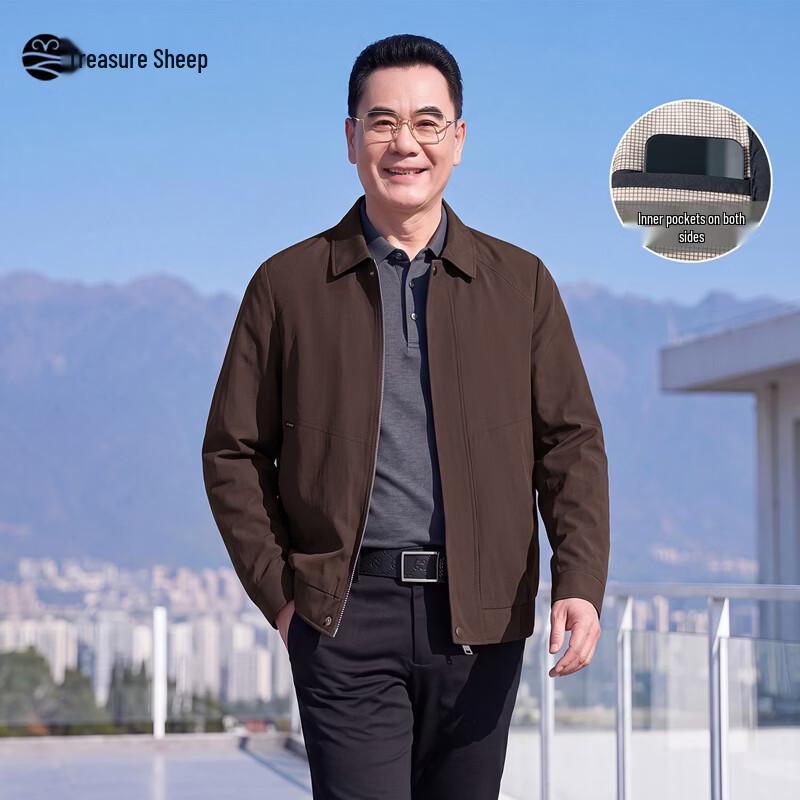Men's Classic Business Casual Long-Sleeve Polo Collar Jacket