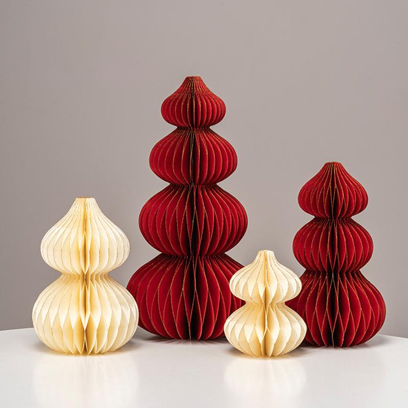 3D Papierornament Wabenpapier Tischvase Frühlingsfest Weihnachten Rotbraune Dekoration Hochzeit Hängende Kürbisornament