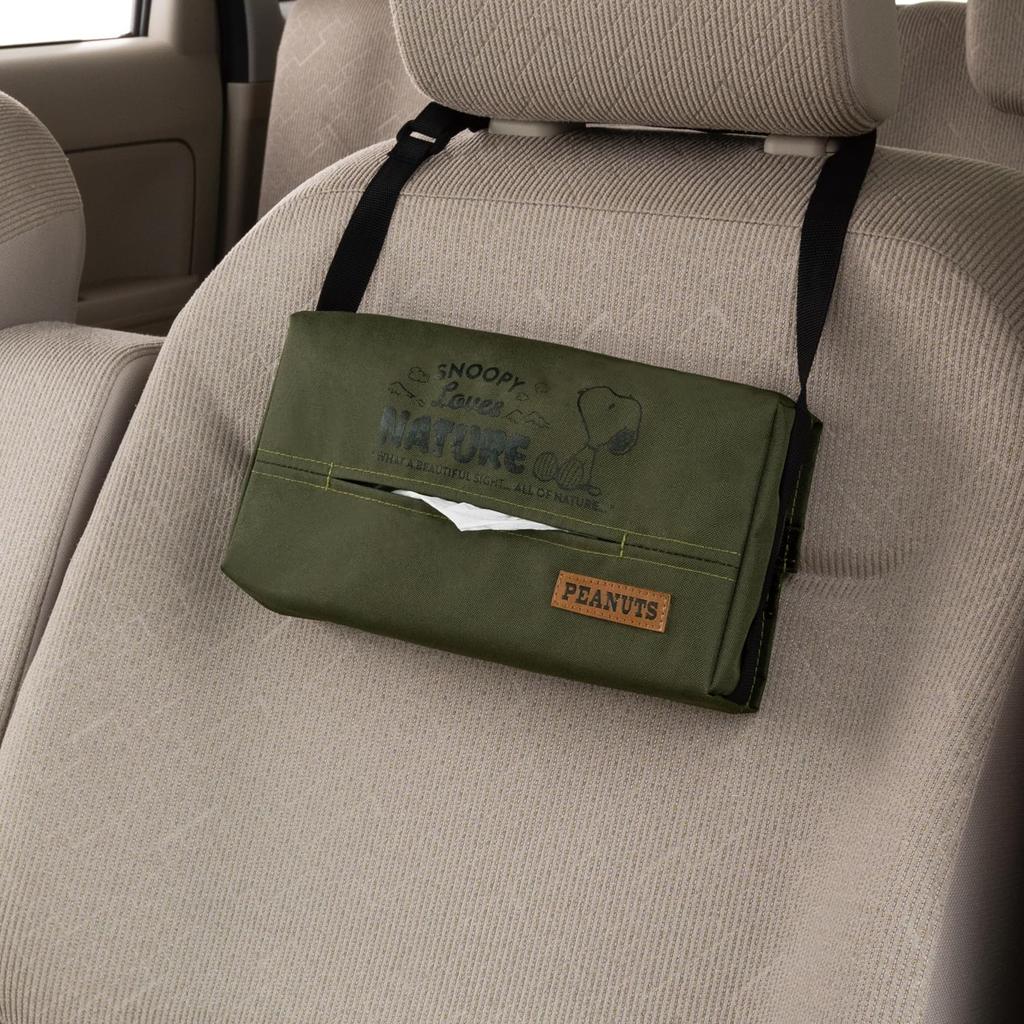 BONFORM Snoopy Nature Tissue with Adjustable Holds up to PEANUTS SNOOPY Cover, Green, Strap, 6.5cm Thick, 25x12x8cm, 7242-05GN