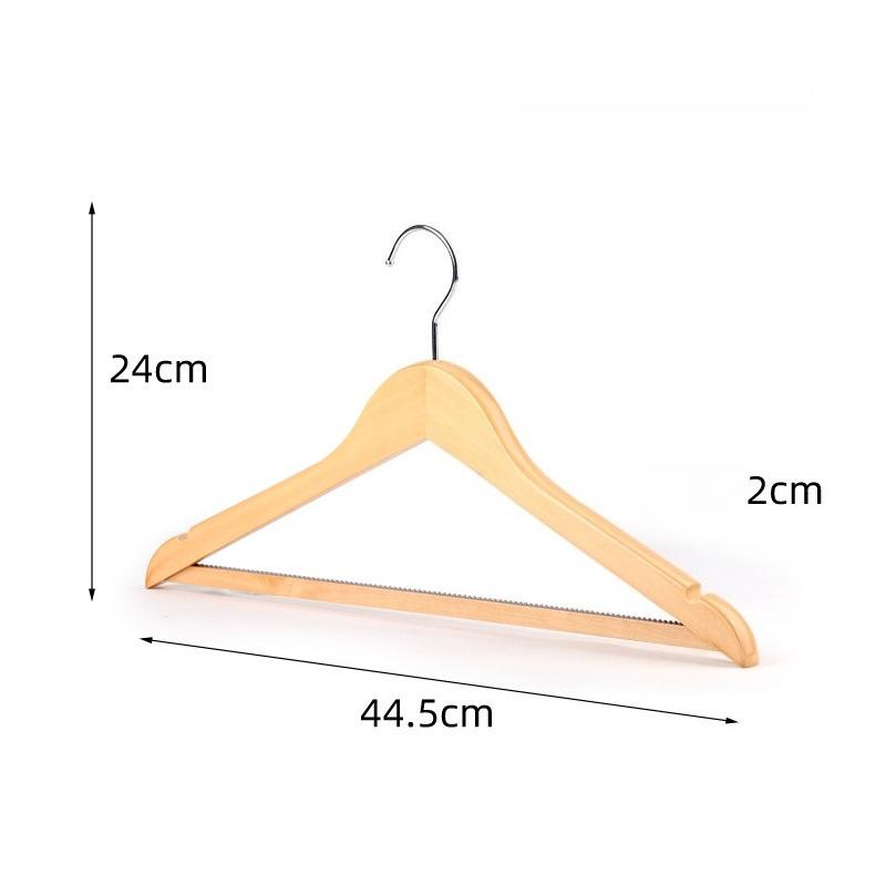 1pc Wooden Hangers Solid Wood Coat Hanger Heavy Duty, Smooth Finish High-Grade Wooden Clothes Hanger with Non Slip Pant Bar, 360° Swivel Hook