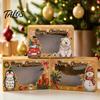 Weihnachtskeksschachteln 6 Stück Papiergeschenkboxen, mit Xmas-Farben bedruckt, faltbare Leckerli-Süßigkeiten-Verpackung für Feiertagsbäckerei-Desserts, Süßigkeiten, Leckereien,