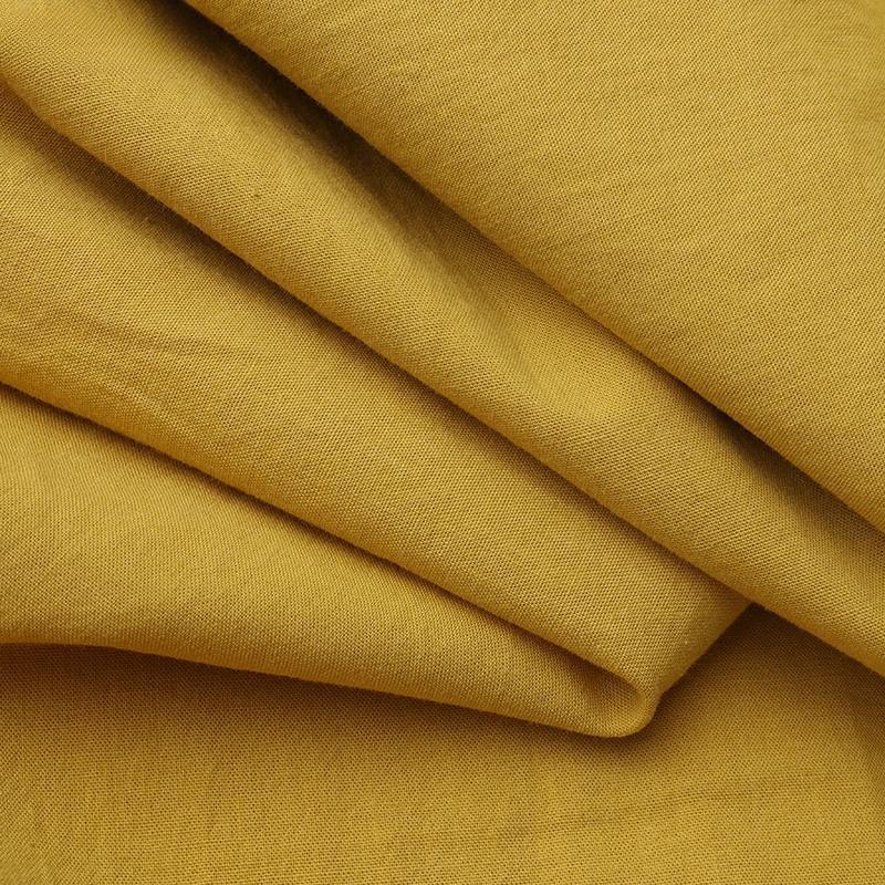 Dámské volány Lem Ležérní Volné bavlněné šaty s krátkým rukávem a výstřihem do O