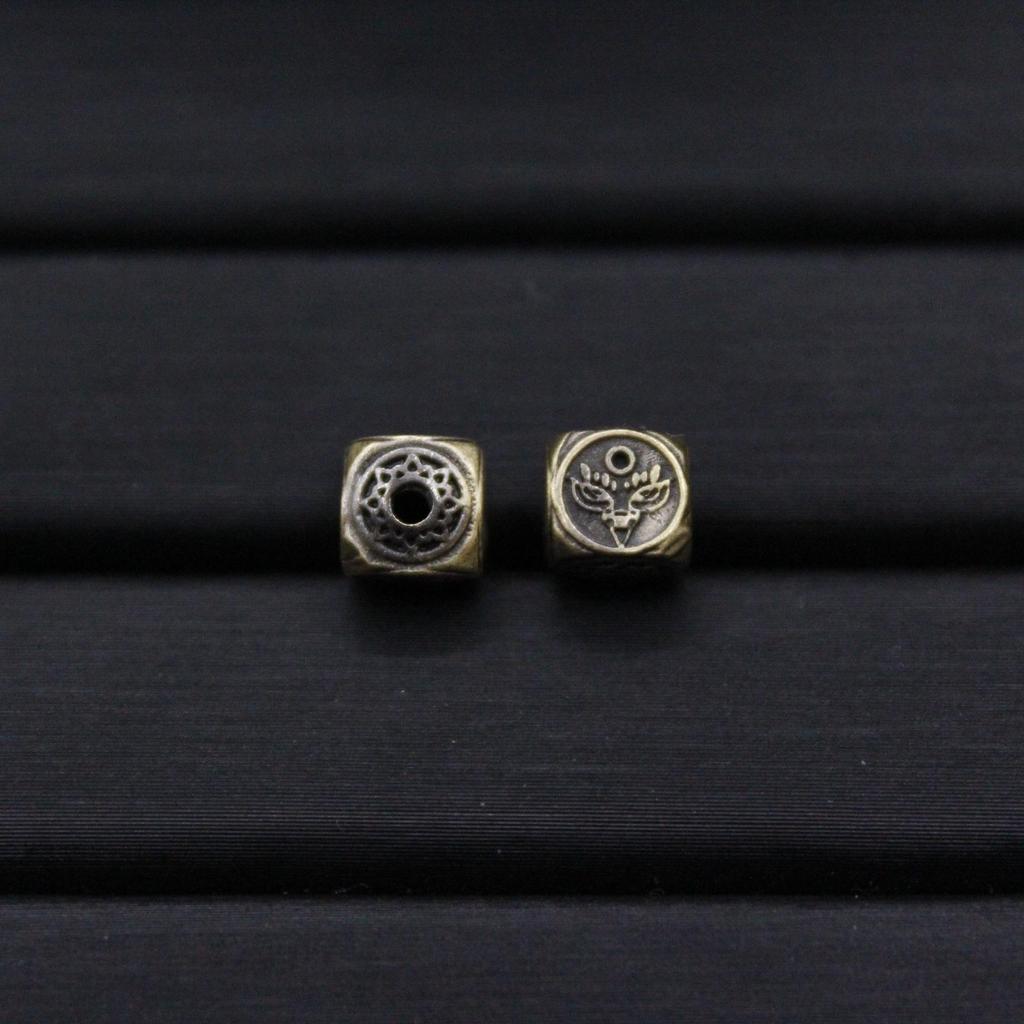 Tibetan Antique Bronze Jambhala Zircon Spacer Beads for DIY Brass Jewelry