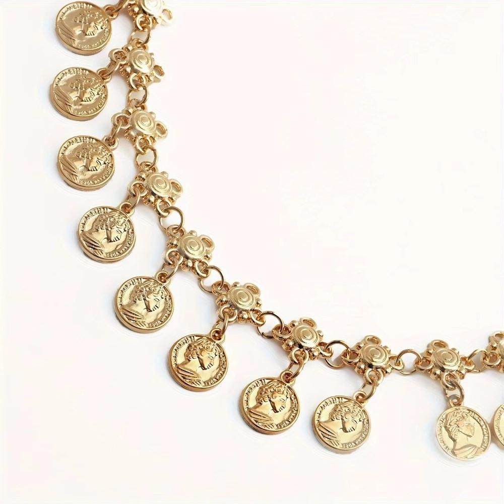 Gold/Silver Metal Belly Chain Shaking Coins Waist Belt Luxury Body Chain  for Women