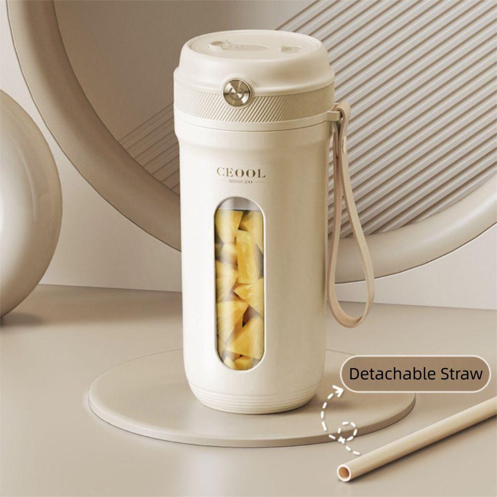 USB Rechargeable Electric Juicer Cup with Detachable Straw Ice Crusher Smoothie Maker Cup  Travel