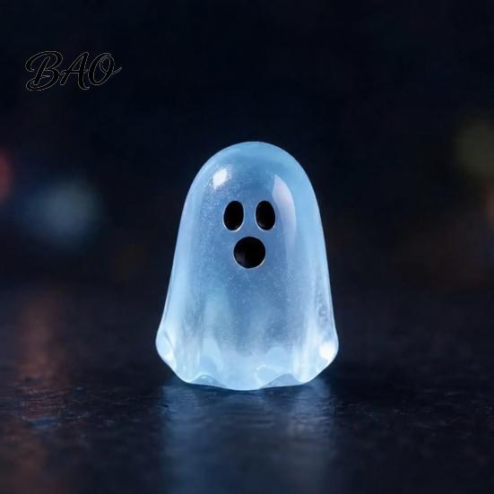 Halloween Gift Ideas for Kids Glow in The Dark Ghost Figurines, Cute Resin Bead Set Fun Festive Desk Accessories Decoration, Mini Colorful Tiny Statue