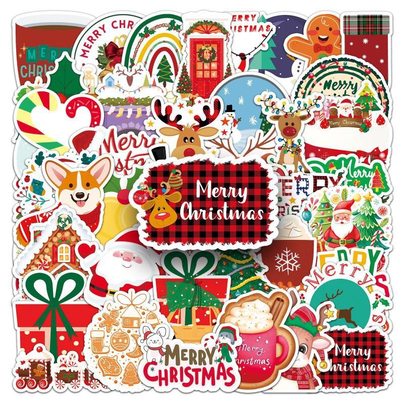50 Christmas Graffiti Stickers Personalized Cartoon Holiday Creative Decoration Luggage Phone Case