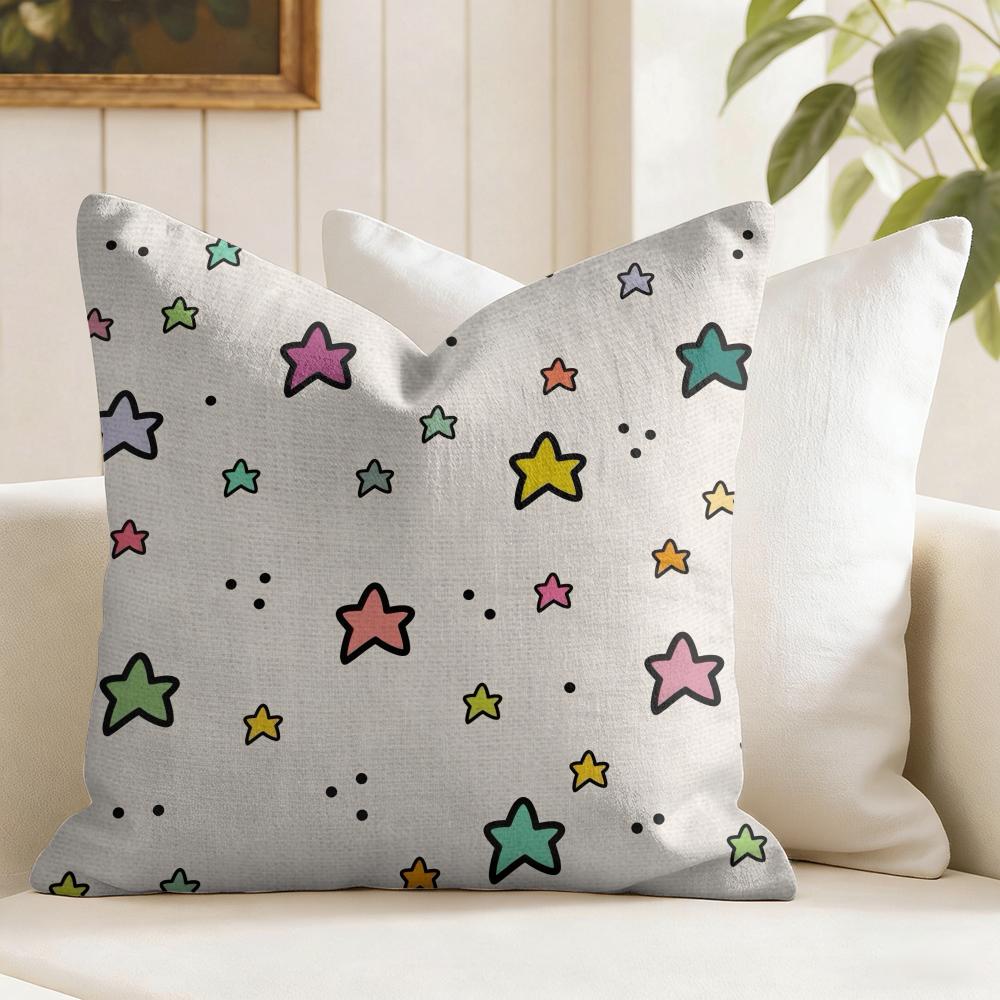 Rainbows and hearts Cushion Cover Natural Linen Double Sided Print Throw Pillow Case for Sofa Couch Home Decor