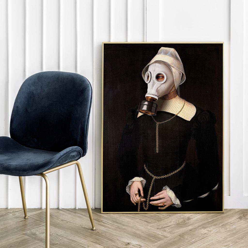 Plakat portret maska gazowa