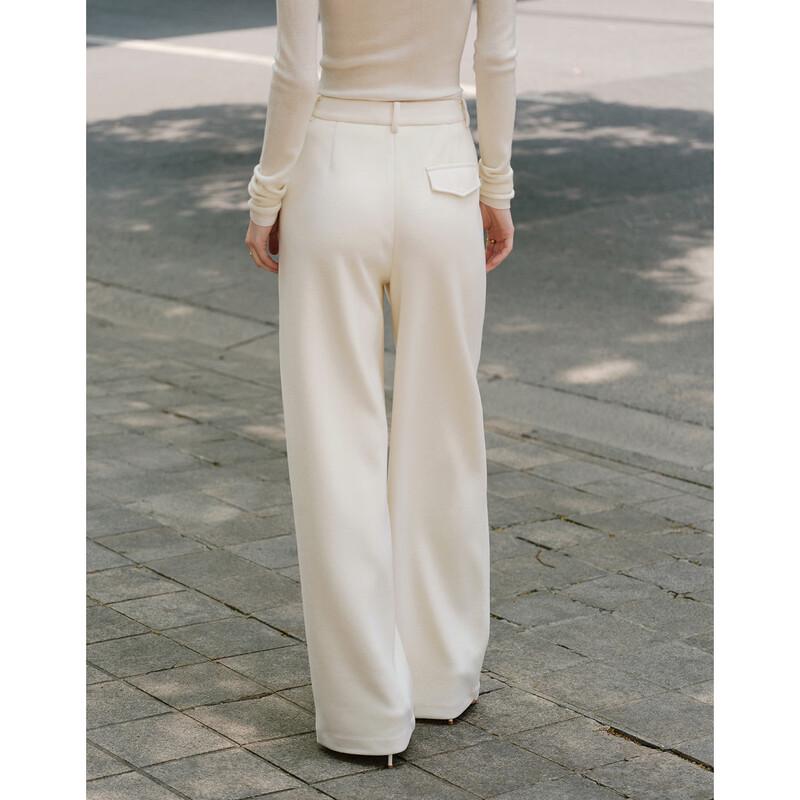 GIOVANNI VALENTINO Women's Brushed Wide-Leg Straight Trousers