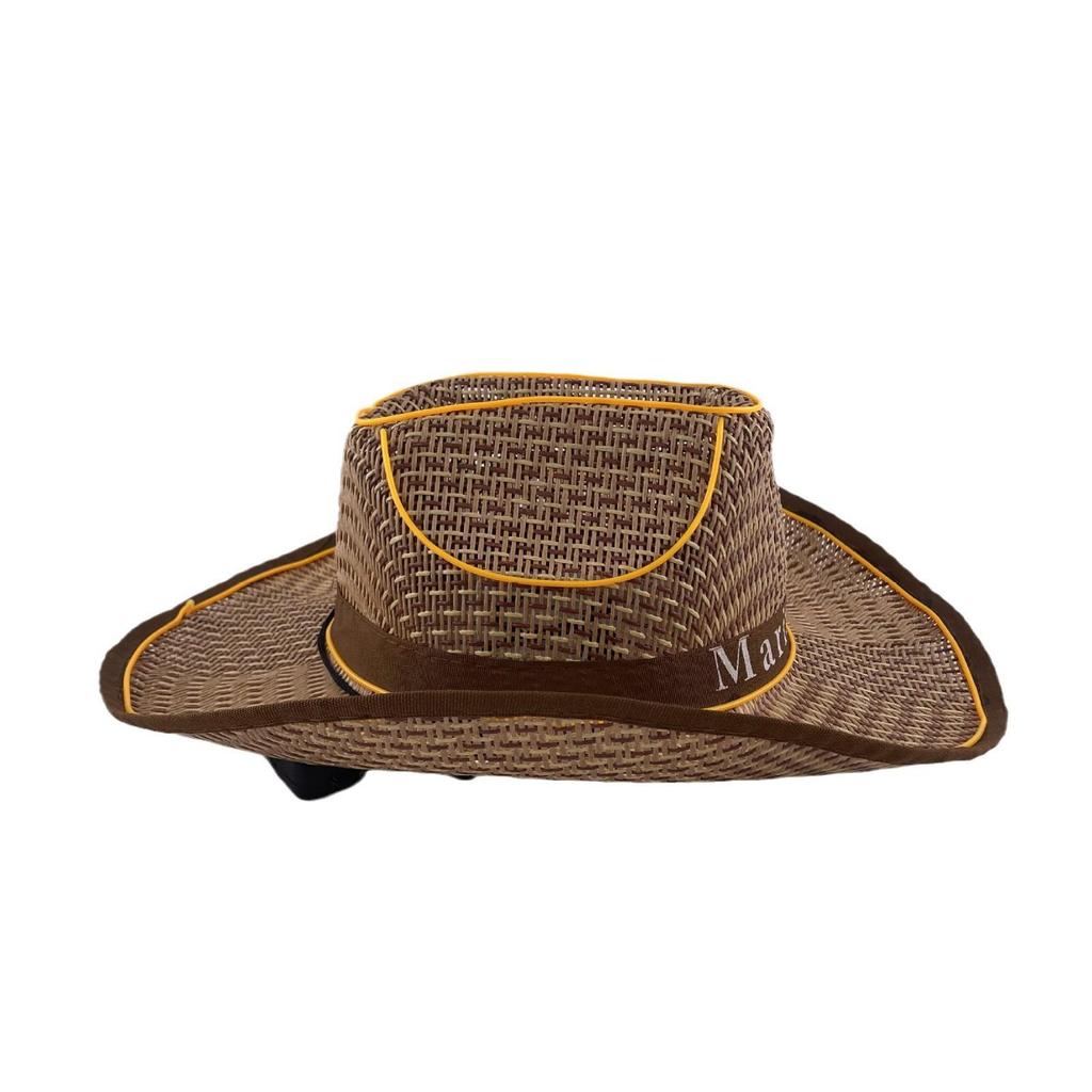 LED Luminous Cowboy Hat - Western Style for Men & Women, Large Brim Straw Sun Hat for Summer and Outdoor Performances