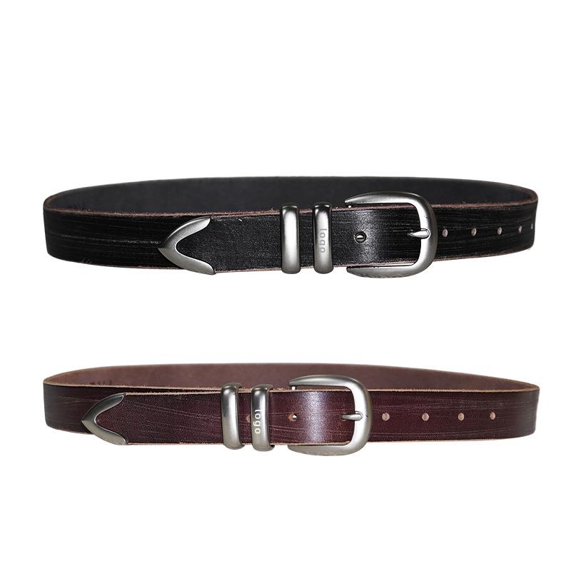 

Ремень женский ретро нишевый ремень из коровьей кожи первого слоя тисненый металлический ремень образец Oem customized size