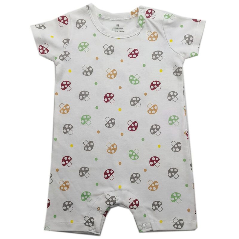

Trade Pure Cotton Short-Sleeve Romper for Infants and Toddlers, Unisex, with Animal and Floral Prints, Shoulder Snap Closure, One-Piece Crawling Suit Mushroom 18 m(18 m)
