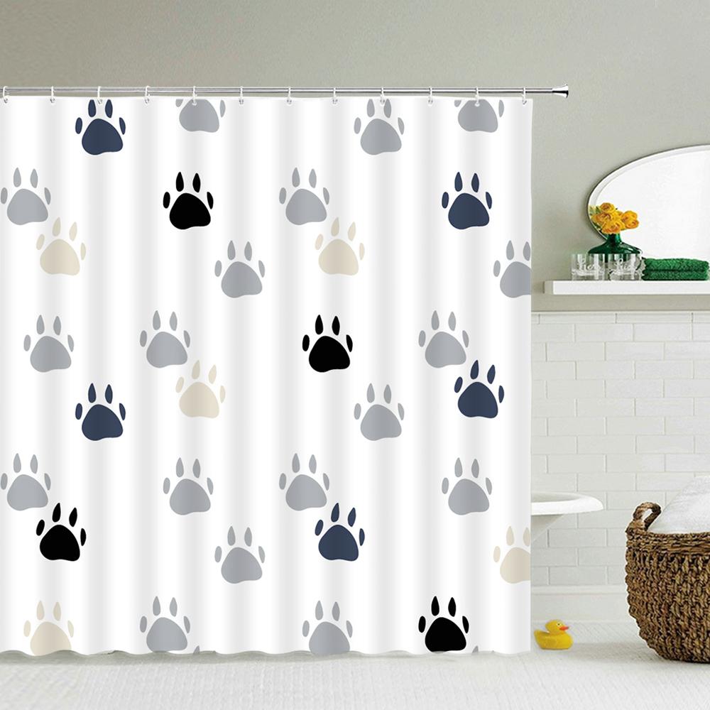 Funny Animal Print Shower Curtain Cute Cartoon Animal Bath Curtain For Bathroom Bathtub Bathing Cover Shower Curtains Home Decor
