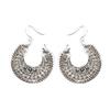 Special For Carved Hollow Alloy Earrings, Open Fan Earrings, Retro Ethnic Style Personalized Earrings