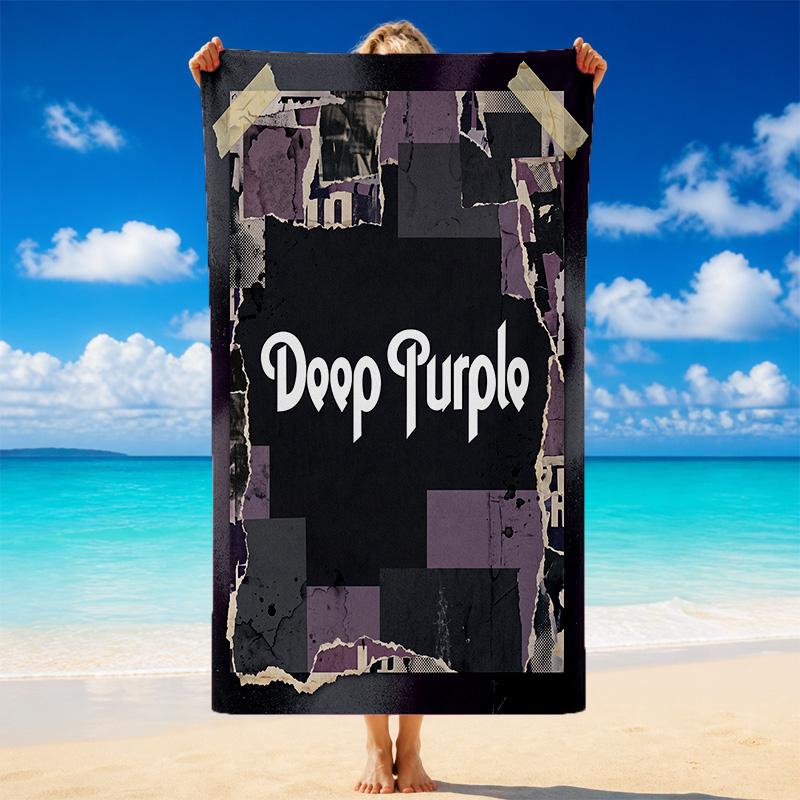 Deep Purple Print Microfiber Beach Towel Sand?Resistant Lightweight Towel For Swimming Outdoor Travel Use