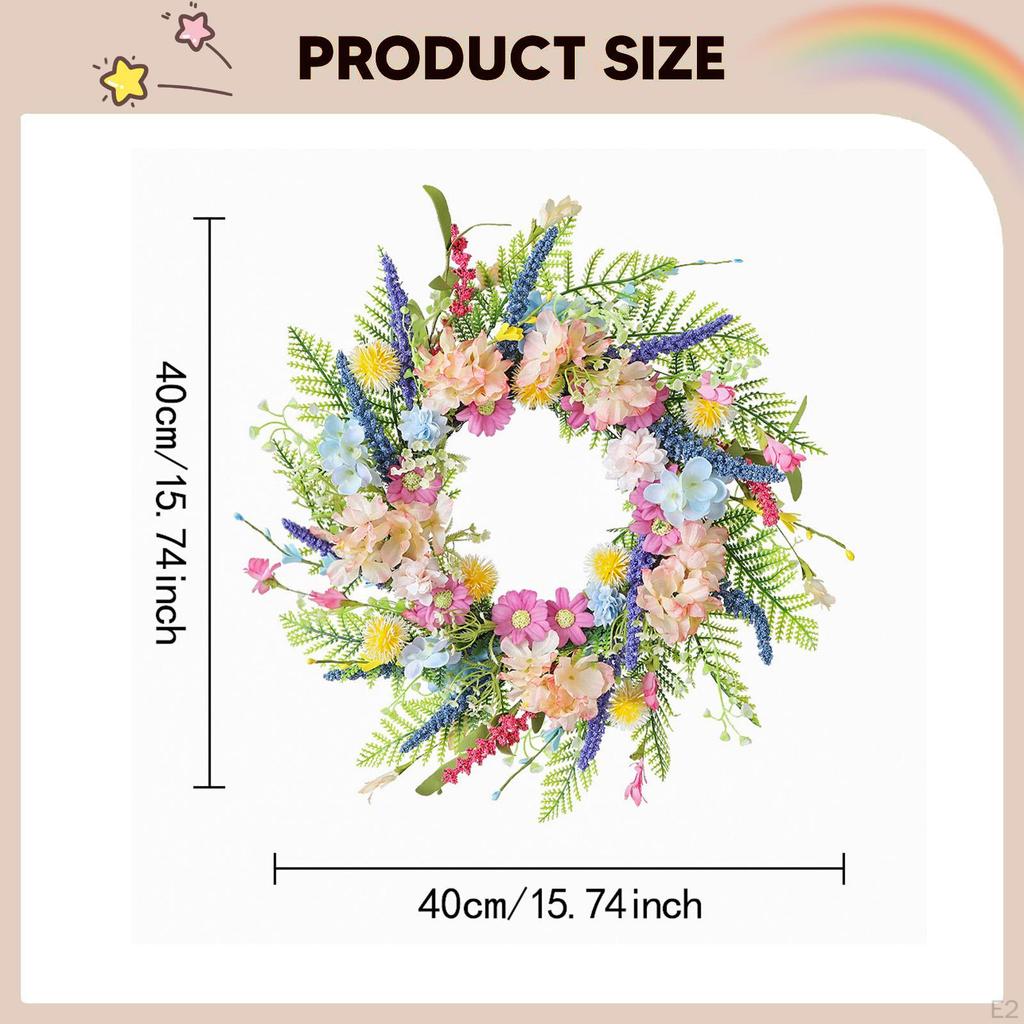 Artificial Flower Garland And Silk Leaves, Decorative Hanging Wreath for The Front Door, Party