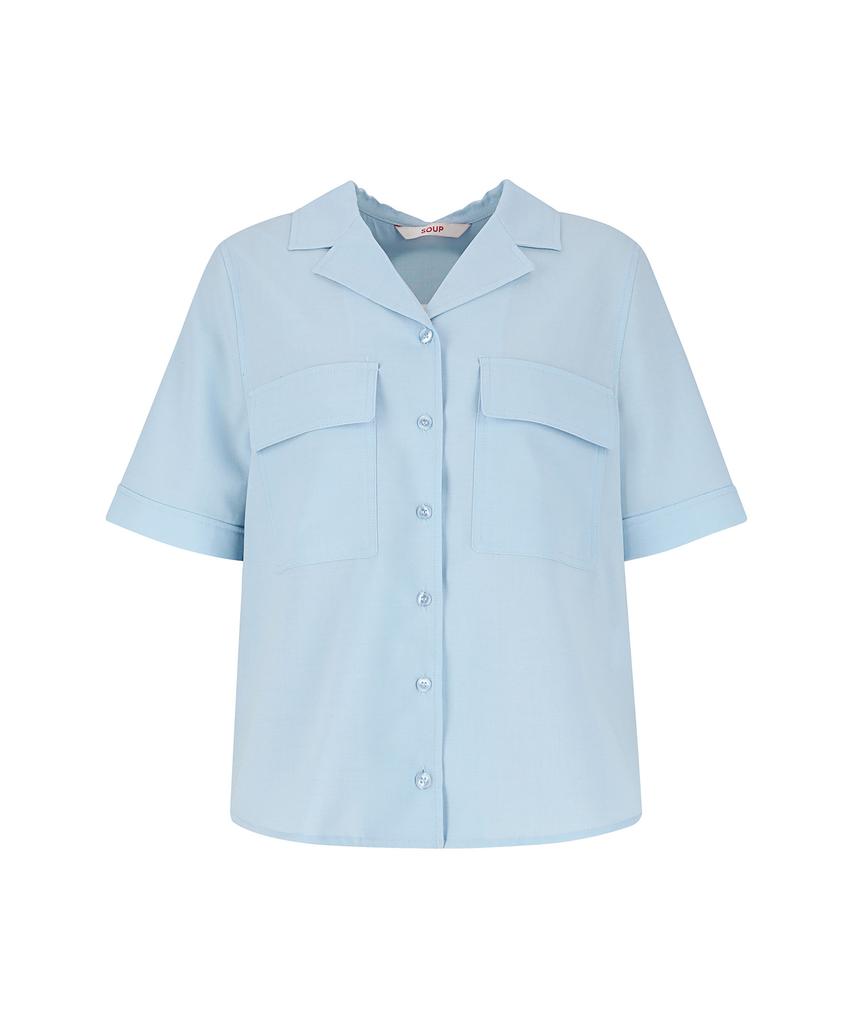 SOUP Open Collar Double Pocket Short Sleeve Shirt (Oa6Sst5)