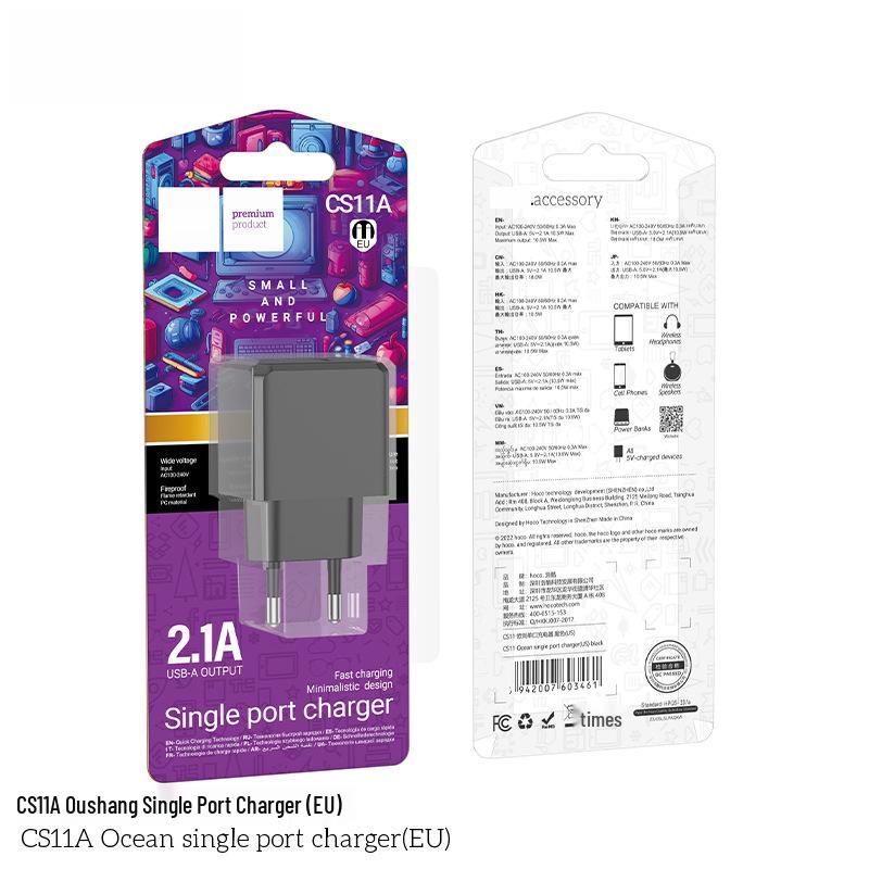 

BOROFONE BAS11A EU Mobile Phone Charger for Apple & Android with Type-C Fast Charging Black EU