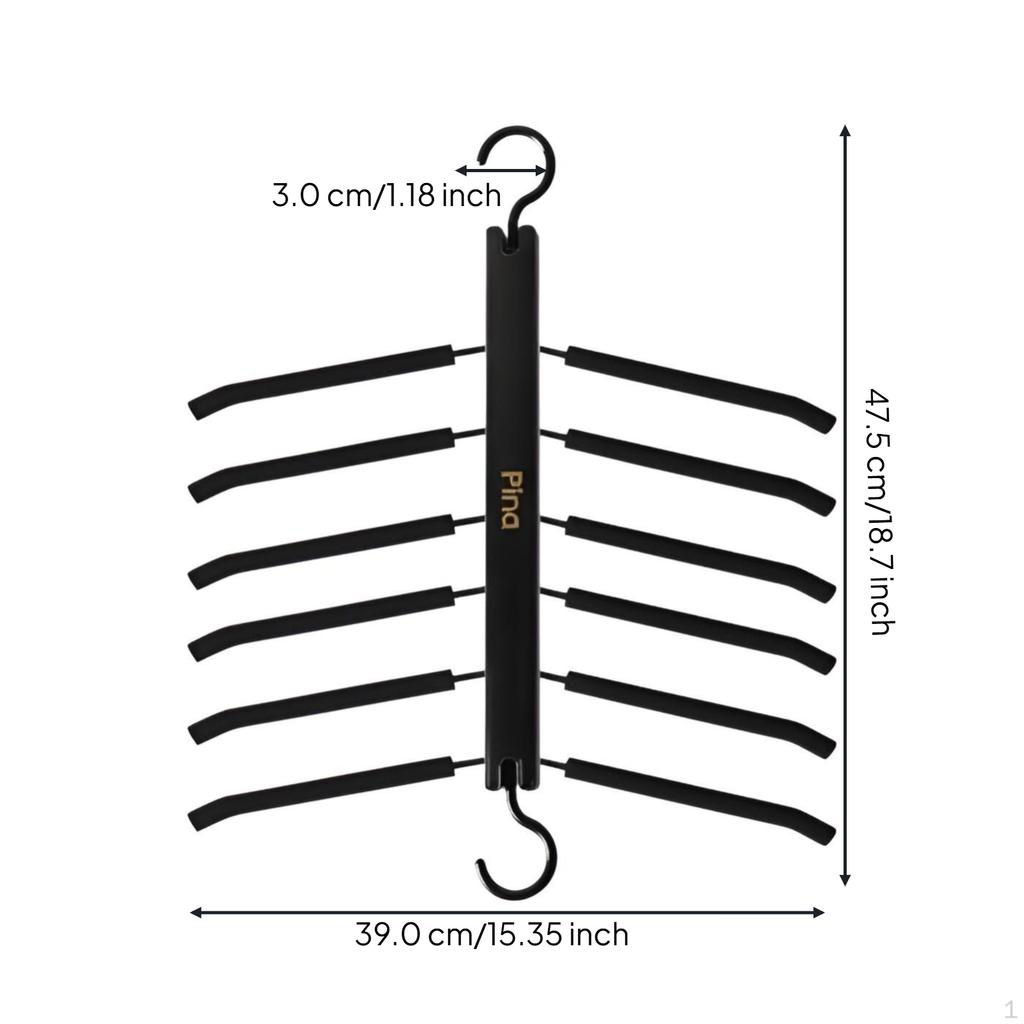 SpaceSaving Clothes Hanger, Foldable MultiTier Organizer, Closet Storage Hook Black