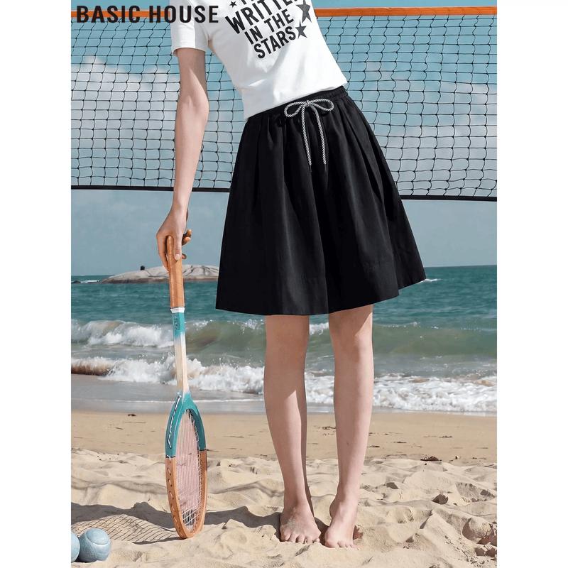 Basic House Women s High-Waist A-Line Skirt One Size