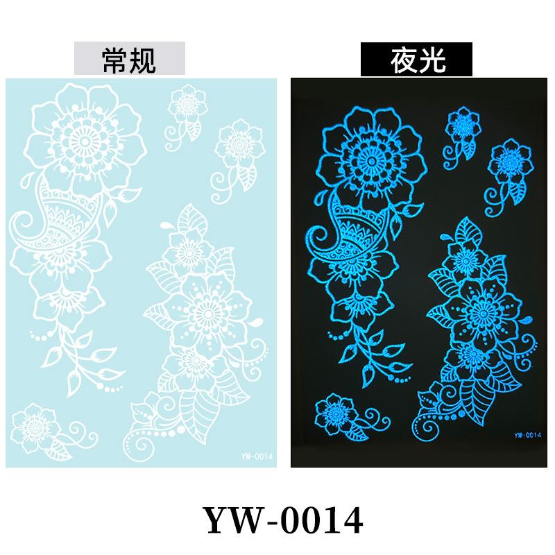 Blå Selvlysende Blonde Tatoveringsklistremerke Vanntett Midlertidig Tatovering Bryllup Ferie Tatovering