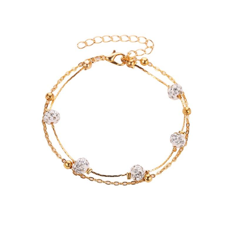Bracelet Ankle Simple Women Overgild Color Anklet Foot Jewellery Chain Stone