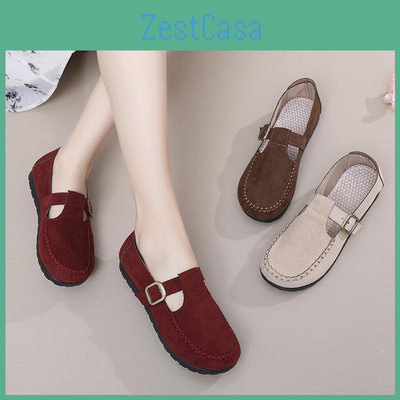 Loafers Tstrap Mary Jane Womens Ballet Flats Comfortable Walking Shoes Round Toe Lightweight Dress Shoes For Women Casual Faux Suede Work Flat Shoes