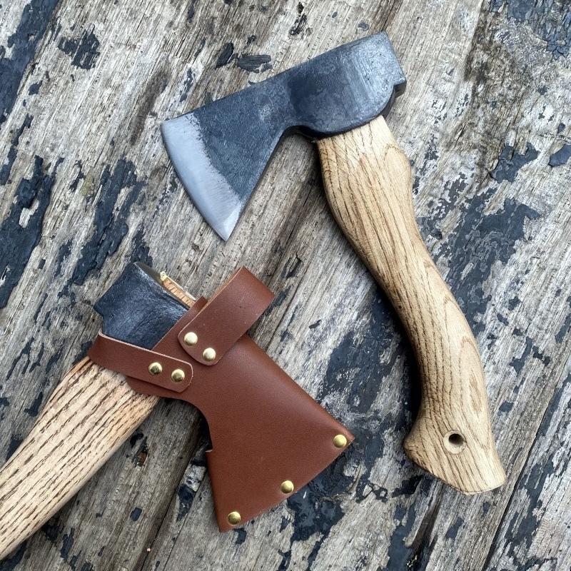 Outdoor Qinggang Wooden Handle Manganese Steel Hand Axe Woodworking Chopping Axe Camping Self-defense Tactical EDC Axe