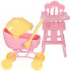 High Chair Dollhouse Stroller Pretend Play Dollhouse Baby Furniture  DIY Accessories