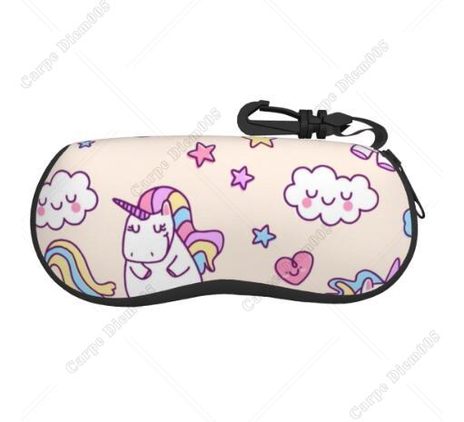 Unicorn Rainbow Cute Sunglass Case Soft Eyewear Accessories for Women Girl Outdoor Travel Glasses Case One Size Print