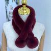Girl's Autumn and Winter Fur Rabbit Plush Thick Warm Scarf Fashion Solid Color Fur Ball Cross Student Clothes Accessories
