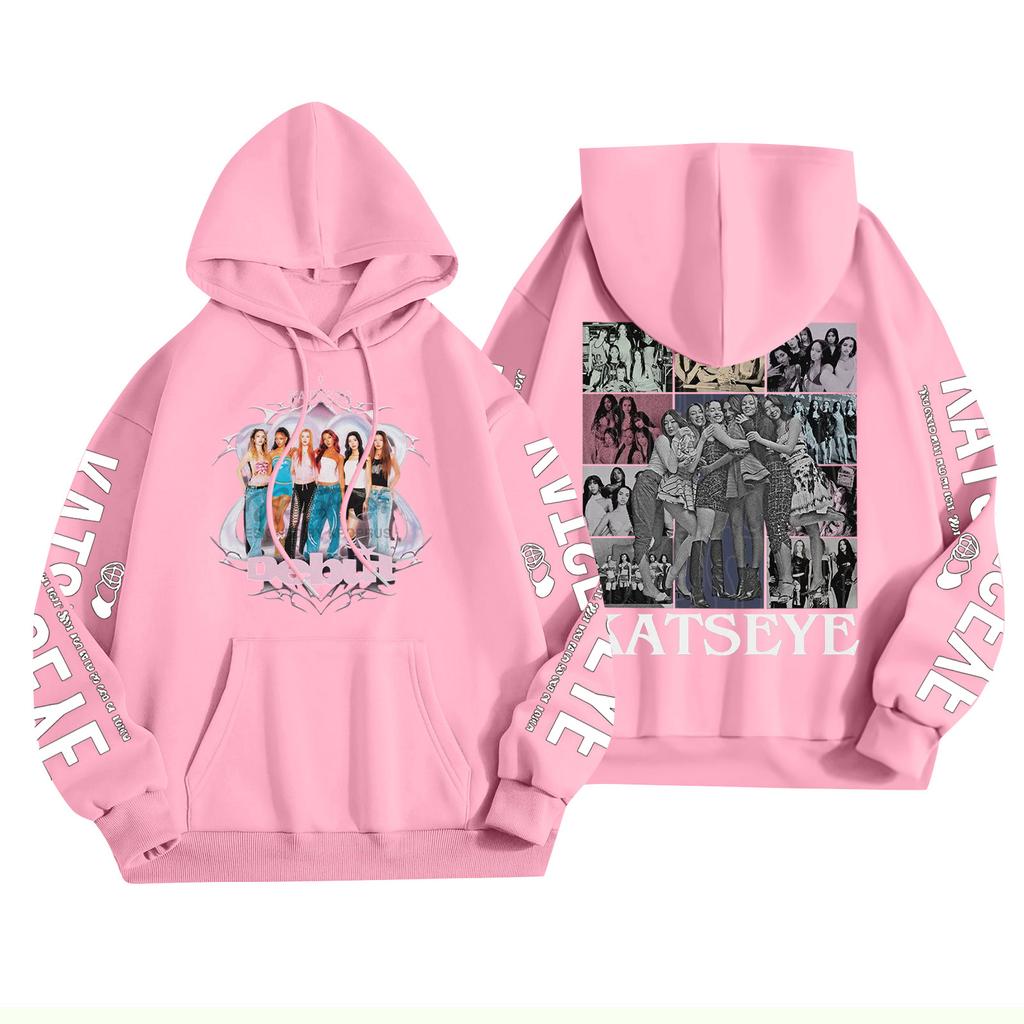 Unisex Mode Leichter Langarm-Pullover mit Taschen Bedruckter Hoodie