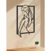 Modern Black Metal Kneeling Woman Wall Art Sculpture Home Decor Gift