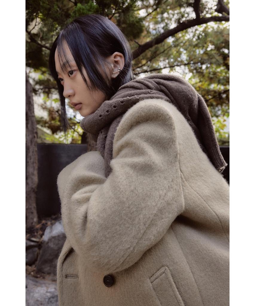 Youth Oversized Double Breasted Coat - Beige