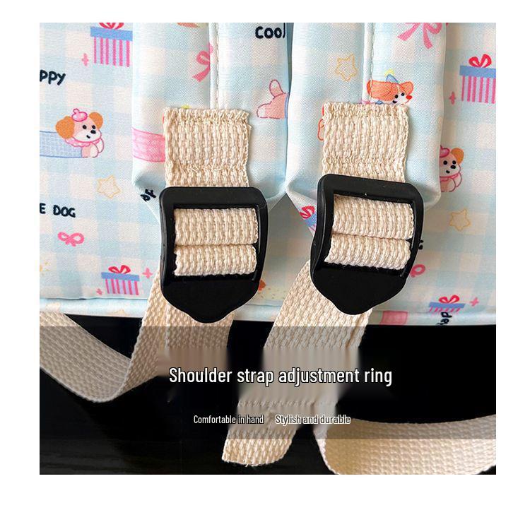 Niedlicher Rucksack im japanischen Stil mit Welpen- und Katzenmotiv für Schülerinnen – Perfekt für die Schule oder Universität