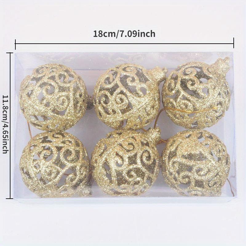 6 Stück Weihnachtskugelform Weihnachtshohlkugel Weihnachtsbaumschmuck Weihnachtsszenenlayout Dekorationen