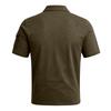 Men's Tactical Polo Shirt Short Sleeve Military Style Casual Shirt with Button Collar and Sleeve Pocket for Outdoor Work