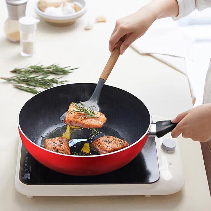 Supor 28cm Non-stick Flat-Bottom Wok with Lid