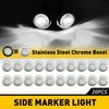 20PCS 12V Truck Trailer Van 3LED Side Marker Clearance Light Sealed White