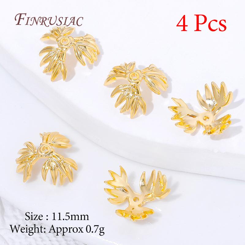 Multiple Styles 18K Gold Plated Beads Caps For Jewelry Making,Brass Flowers Caps For Bracelets DIY Accessories,Tassel End Cap