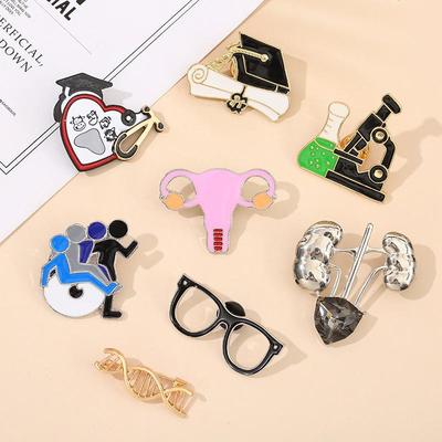 Cross-Border Alloy Doctor Hat Brooch: High-End Metal Pin Badge, Creative Student Design, Fashion Scarf Accessory