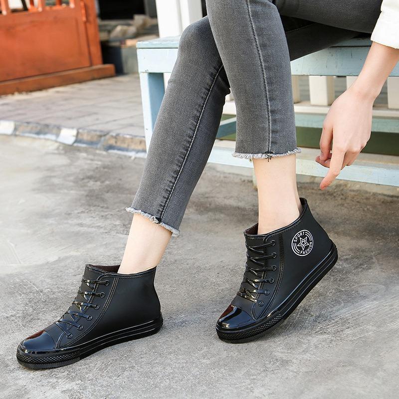 Waterproof shoes women's rain shoes rain boots student non-slip rubber shoes adult water boots short fashion work shoes