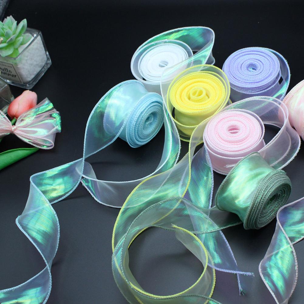 10 Meters/Roll Organza Yarn Ribbon Flower Packaging Material Floral Florist Wrapping Supplies Snow Yarn Ribbon Wave Band