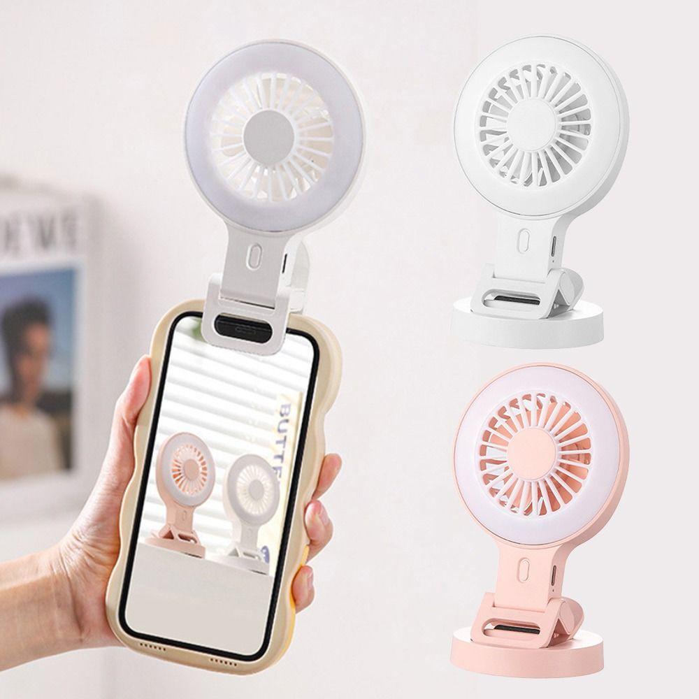 Mini Mobile Fill Light Fan Ultra-Quiet Makeup Facial Beauty Lamp Creative Fan