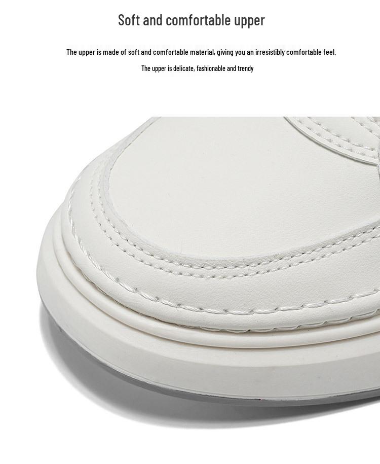 2025 Spring Men's Trendy All-Match Breathable White Thick-Soled Sports & Casual Shoes